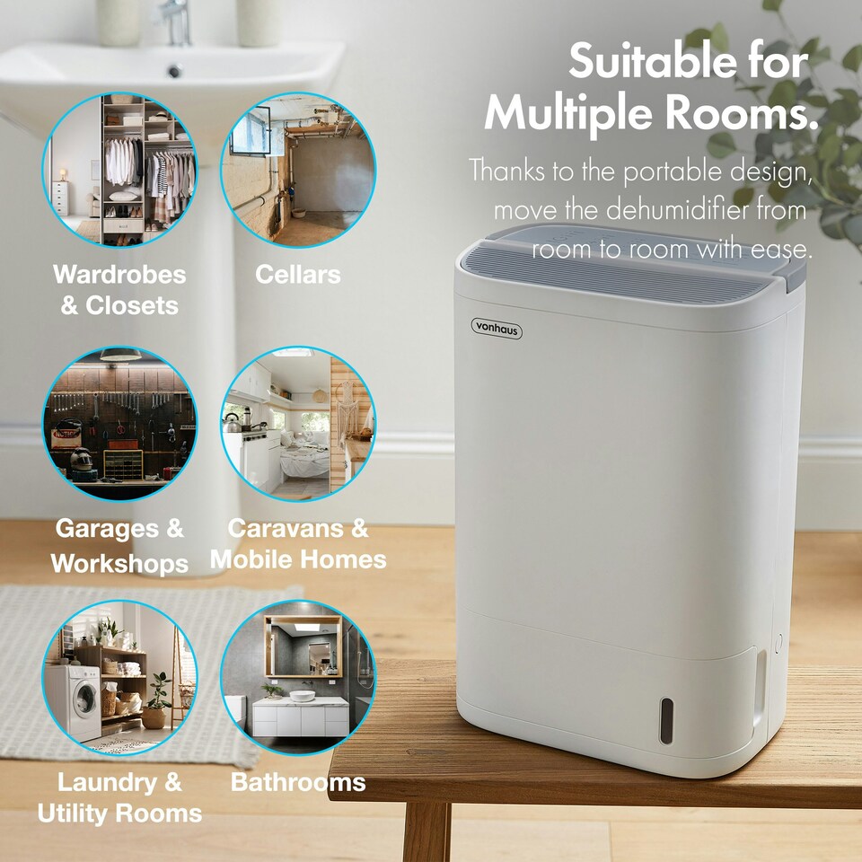 image 1 of VonHaus Desiccant Dehumidifier 7L/Day with 8 Hour Timer