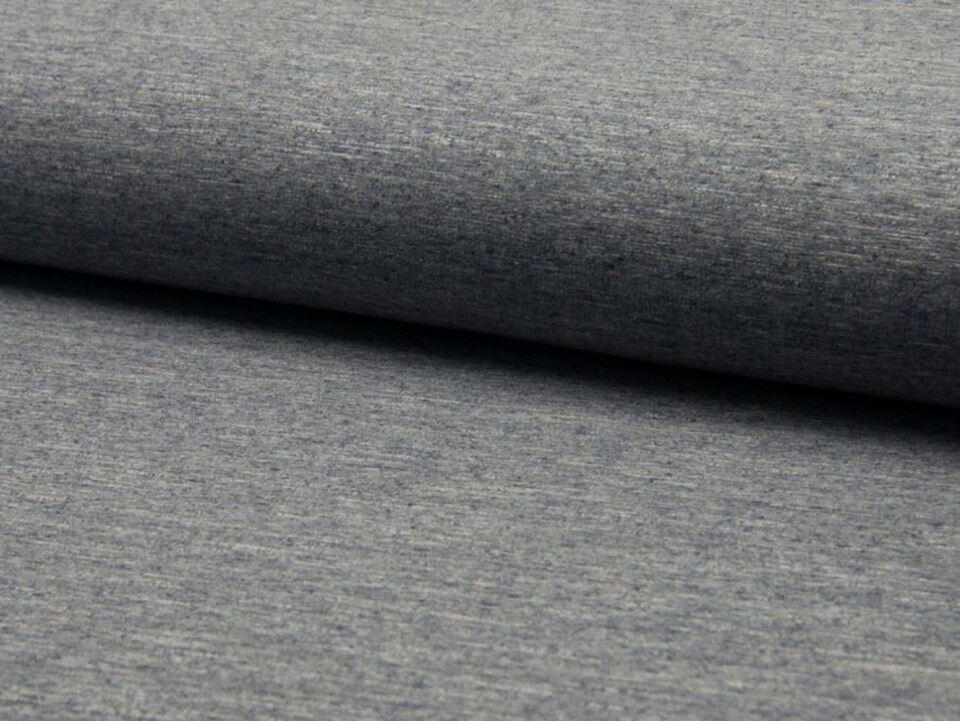 Blue Melange Fleece Back Sweatshirt Stretch Knit Fabric for Dressmaking, 145cm / 57" Wide - per metre