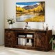 image 7 of COSTWAY Entertainment Center Farmhouse TV Stand for 70 Inch TVs Brown