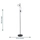 image 9 of First Choice Lighting Pair of Black Floor Lamp with Opal Globe Shades Black