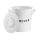 image 4 of Harbour Housewares Vintage Metal Kitchen Compost Bin - White | White | Matte White | One Size