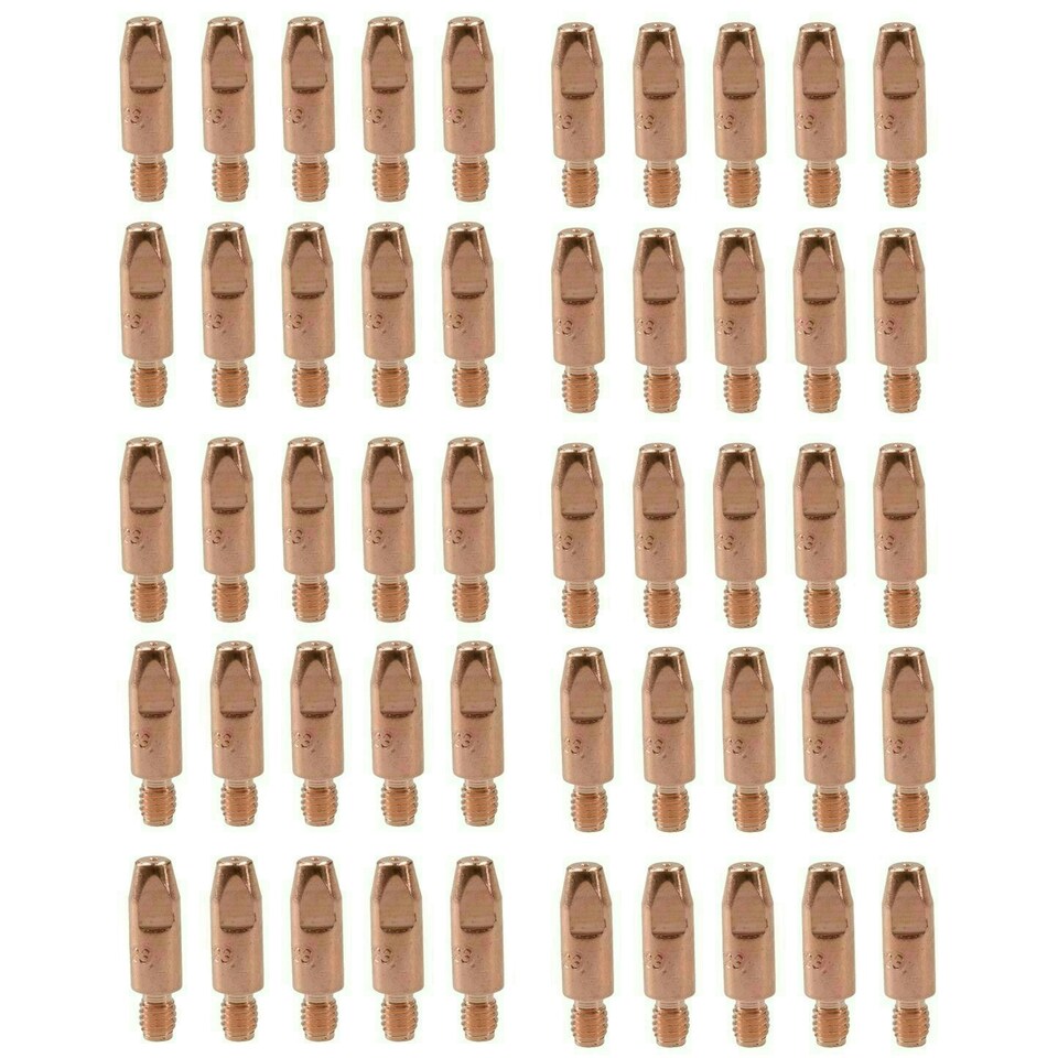 image 1 of 0.6mm Mig Welding Welder Round Contact Tips for MB25 MB36 Euro Torches 50pk