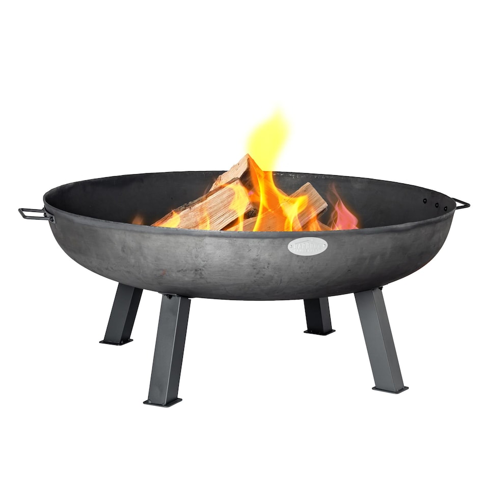 image 1 of Harbour Housewares Cast Iron Garden Fire Pit - 100cm - Grey