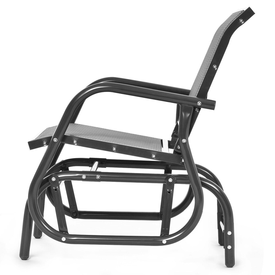 image 1 of COSTWAY Garden Glider Chair Swing Rocking Chair Grey Grey