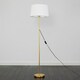 image 2 of ValueLights Charlie Gold Floor Lamp White Doretta Shade 