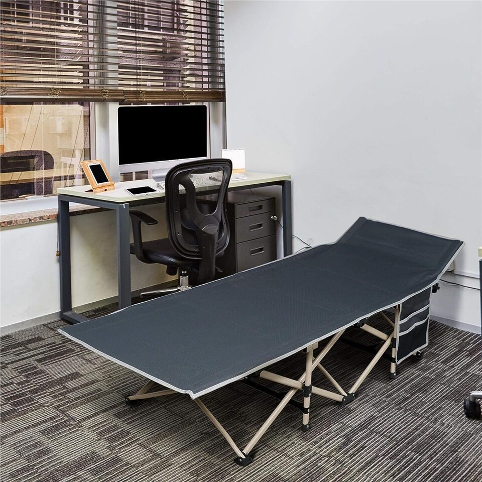 image 1 of Yaheetech Metal Folding Camping Bed Outdoor Indoor-Army Grey | Grey | Grey | Portable/Travel | 1