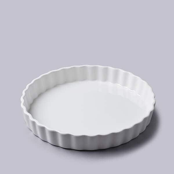 WM Bartleet & Sons Porcelain Round Flan Dish 24cm in White