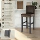 image 2 of Bar Stool - padded backrest, synthetic leather, with footrests - Per Piece Brown