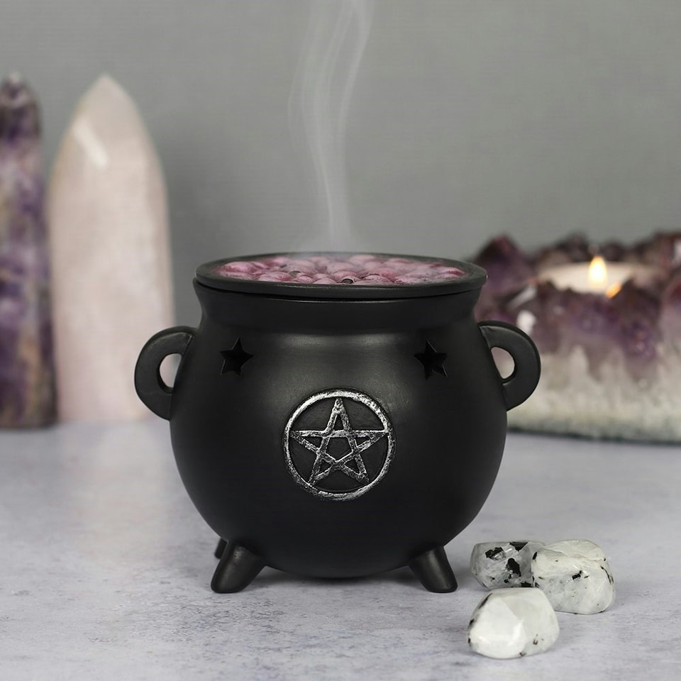 image 1 of Something Different Pentagram Incense Cone Holder - Black/Silver - One Size
