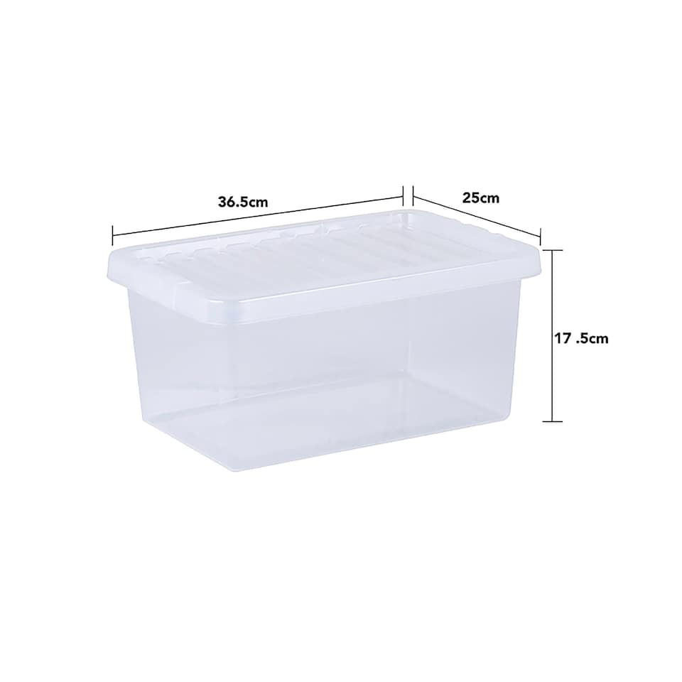 image 1 of Wham Crystal 5 x 11L Stackable Plastic Storage Boxes with Lids Clear Clear