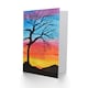 image 2 of Greeting Card Tree Silhouette Against Rainbow Sky Watercolour Birthday