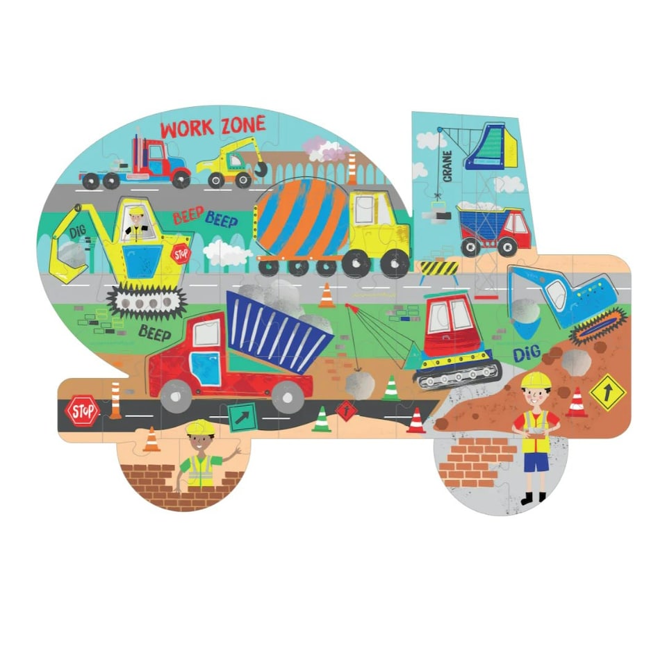 image 1 of Floss & Rock Jigsaw Puzzle 40 Piece - Construction