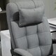 image 8 of Vinsetto Ergonomic Office Chair Adjustable Height w/ Wheels Footrest Light Grey