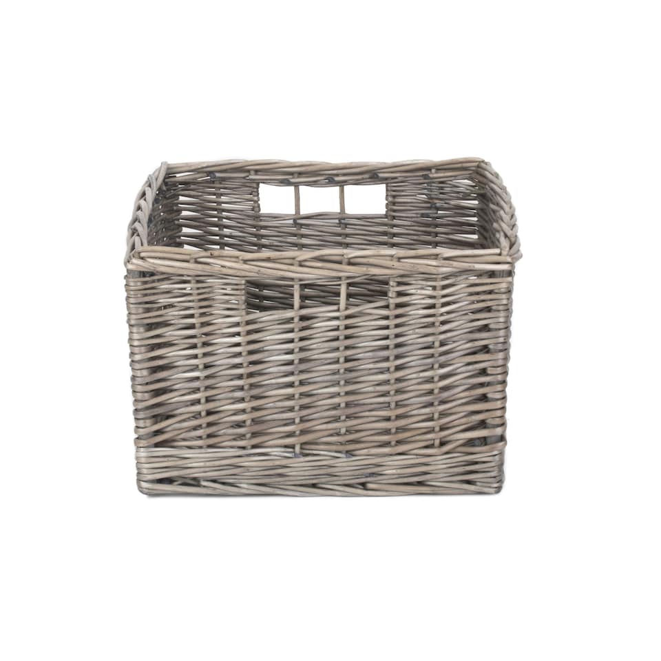 image 1 of Square Antique Wash Unlined Storage Basket Brown | Brown | M
