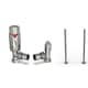 image 1 of Derry Bold - Chrome Thermostatic Radiator Valve & Installation Kit Angled 15mm