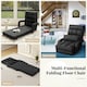 image 10 of COSTWAY 2 IN 1 Folding Lazy Sofa Lounger Adjustable Grey Black