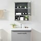 image 5 of COSTWAY Bathroom Wall Storage Cabinet Medicine Organizer Grey Grey