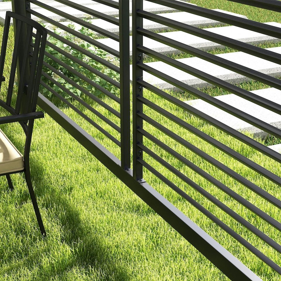 image 1 of Outsunny Metal Pergola Patio Sun Shelter Grape Tent Retractable Canopy UV Cut