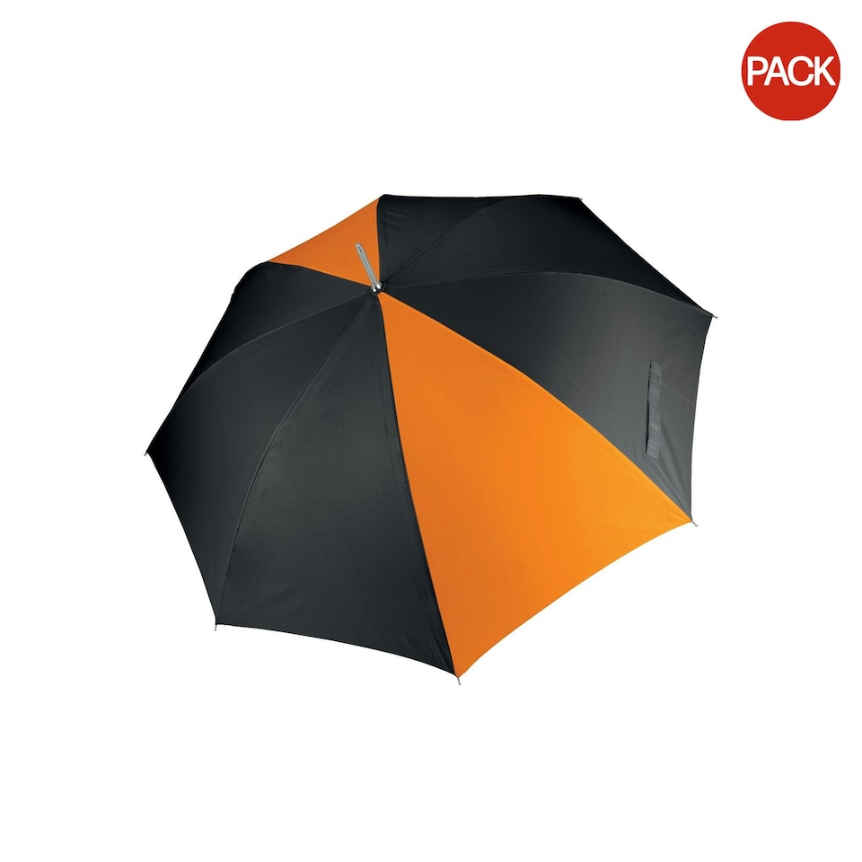 image 1 of Kimood Unisex Auto Opening Golf Umbrella (Pack Of 2) - Black/ Orange - One Size