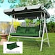 image 2 of Outsunny Outdoor Seat Cushions Back Cushion with 2 Pillows, Seat Pads | Green | Green | Seat cushion: 150x50x10cm, Back cushion: 150x50x10cm, Pillow: 40x30x15cm