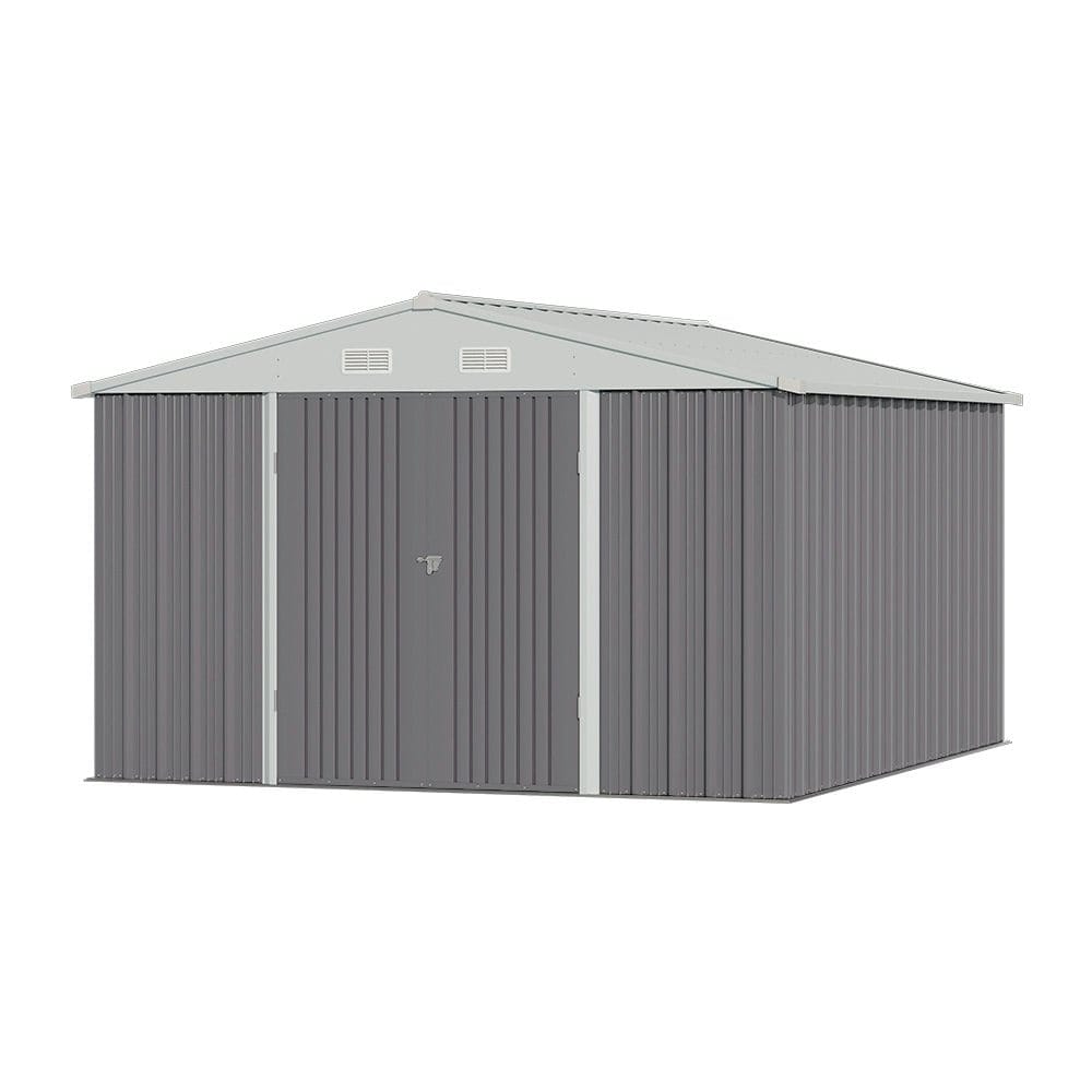 Living and Home Metal Storage Shed with Lockable Door - 317.6 x 364 x 203.6cm