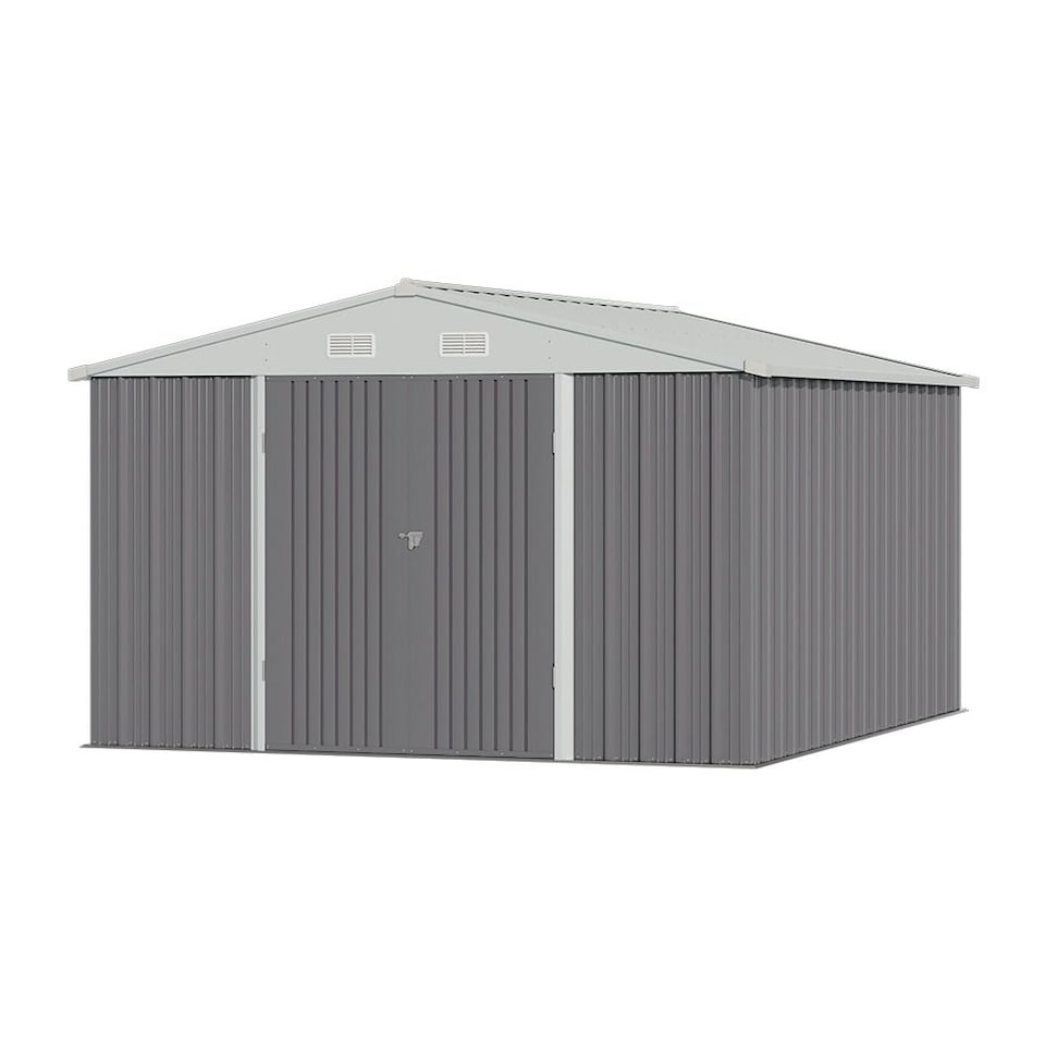 image 1 of Living and Home Metal Storage Shed with Lockable Door - 317.6 x 364 x 203.6cm