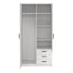 image 7 of Sprint Wardrobe with 2 Doors + 3 Drawers in White