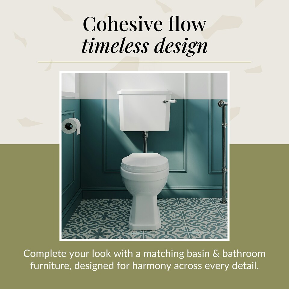 image 1 of Traditional Classic Low Level Toilet Pan, Cistern and Flush Pipe Kit