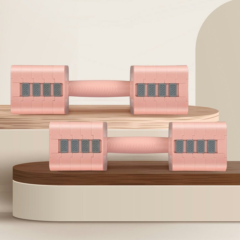 image 1 of Centra A Pair 2.8KG-10KG Adjustable Dumbbells With Metal Weight Block Set Pink