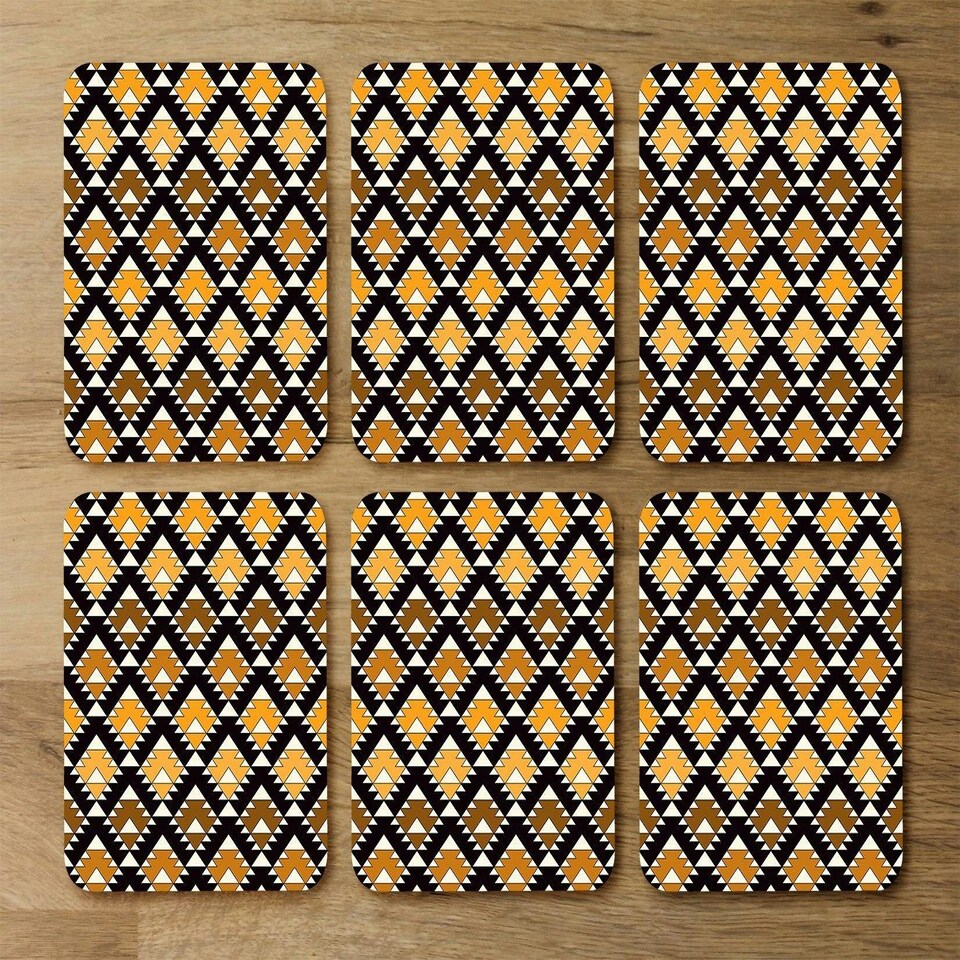 image 1 of Repeated triangles geometric background (Coaster)