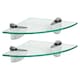 image 1 of Harbour Housewares Floating Glass Corner Shelves - 20cm - Pack of 2 | Clear | Clear