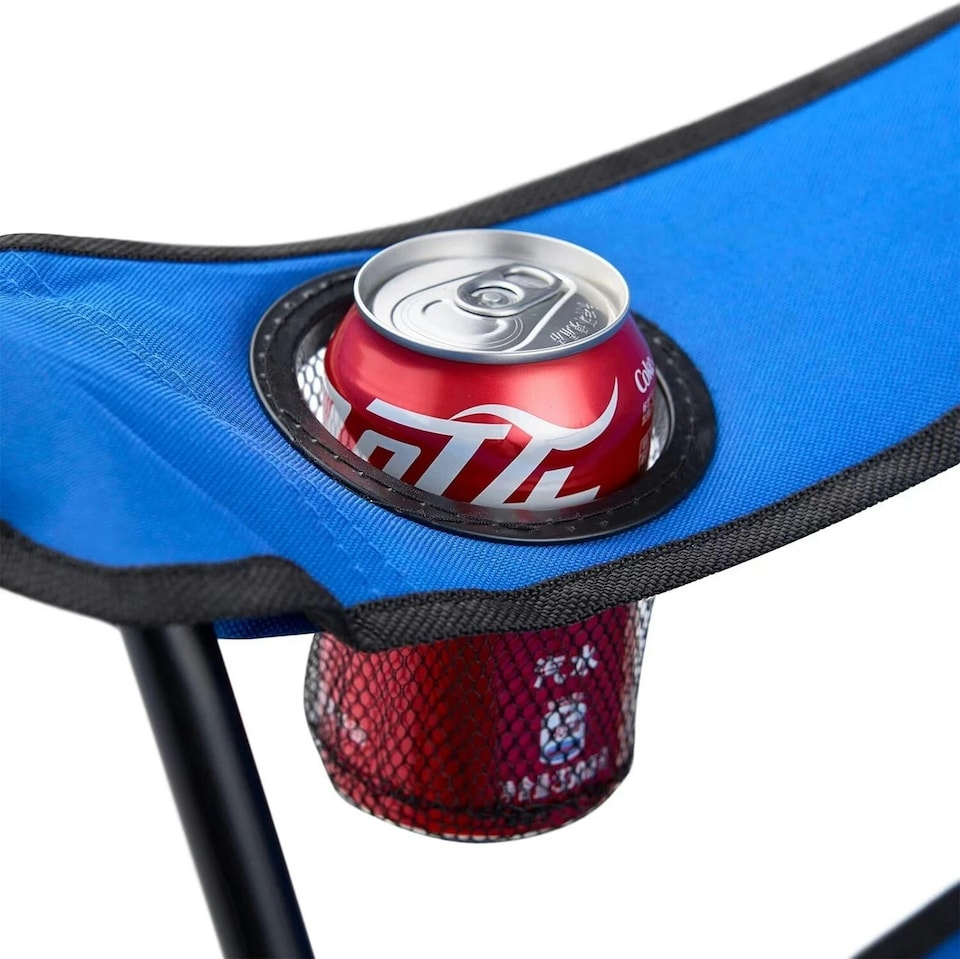 image 1 of Camping Chair Lightweight Folding Portable with Cup Holder and Side Pocket Camp | Blue