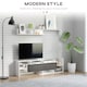 image 3 of HOMCOM Modern TV Cabinet with Wall Shelf, TV Unit with Storage Shelf and Cabinet, for Wall-Mounted 65 TVs or Standing 40 TVs, White and Grey | White | 1