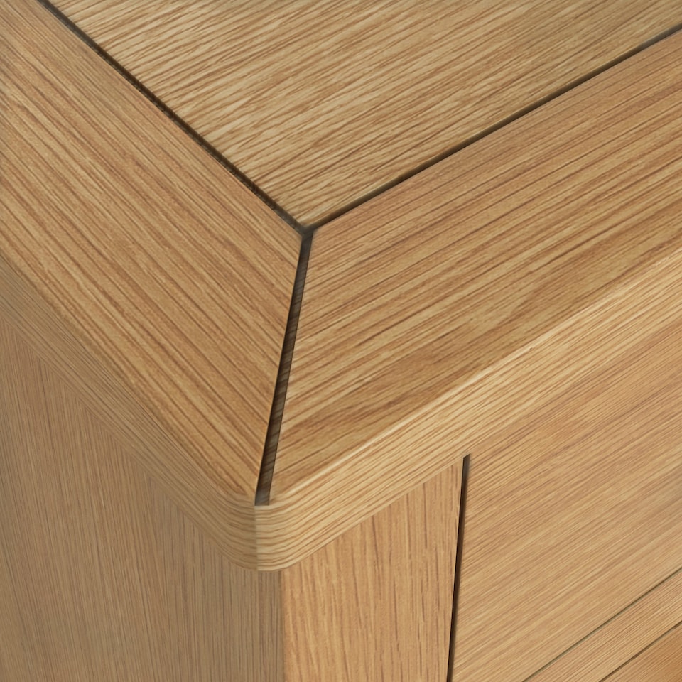 image 1 of Duchy Oak 3 Drawer Bedside Table Fully Assembled - By Roseland Furniture