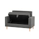 image 2 of 2 Seater Compact Smart Storage Sofa in Durable Fabric - Dark Grey | Grey | Grey | Two Seater | 1