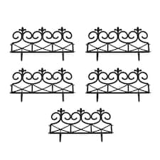 Fleur de Lys Black Plastic Garden Lawn Edging (60cm x 32cm) - 5 Panels