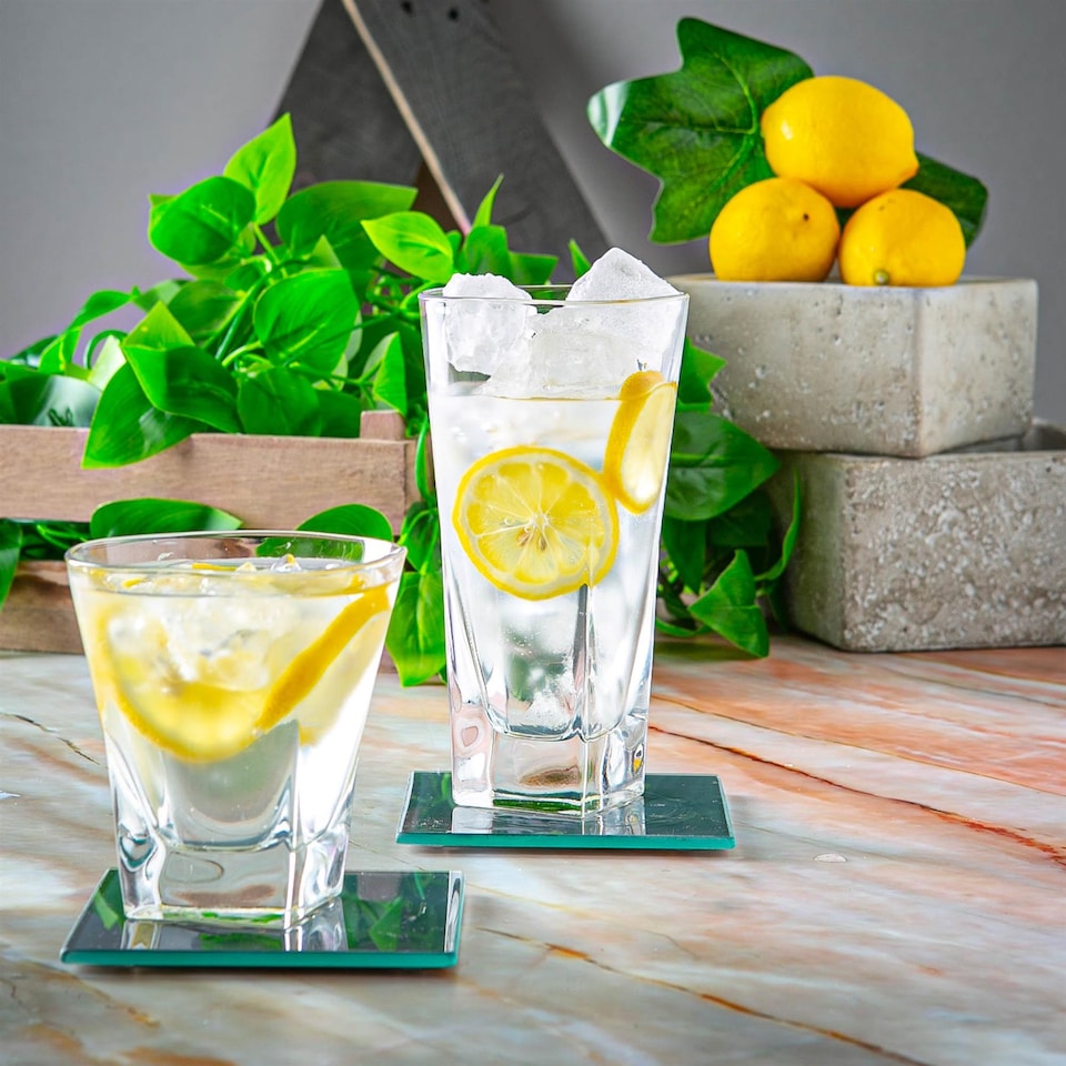 image 1 of RCR Crystal 6 Piece Fusion Whisky Glasses Set - Modern Cut Glass Cocktail Tumblers - 270ml | Clear | Clear