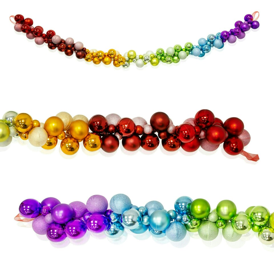 image 1 of The Christmas Workshop 72889 1.8m Rainbow Bauble Garland