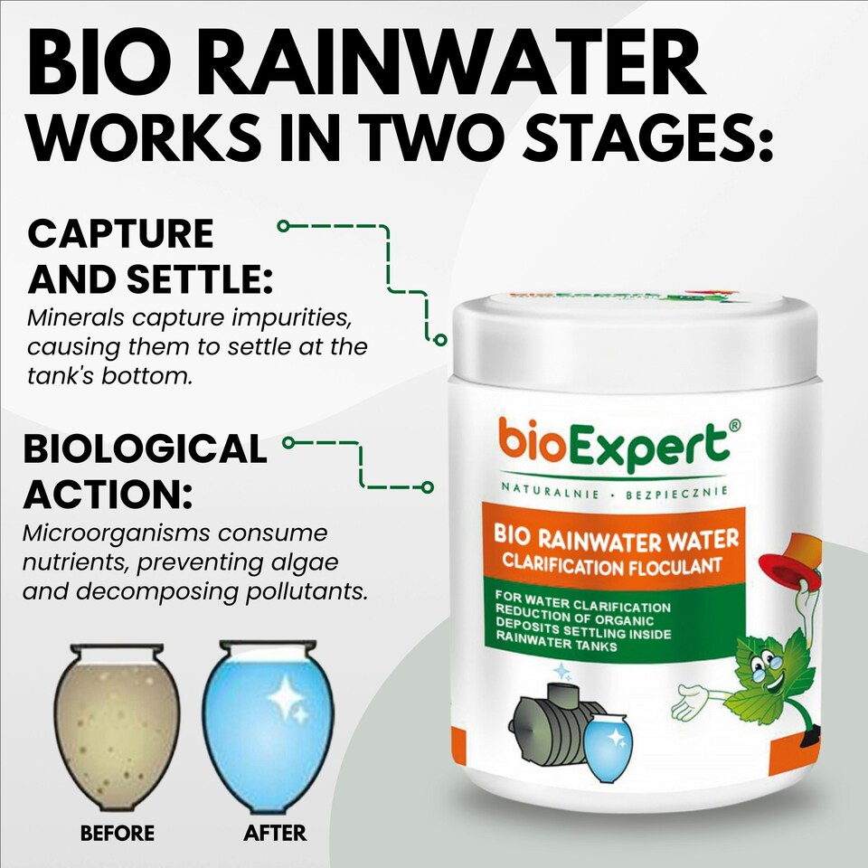 image 1 of Water Butt Kit with Tap, Diverter & Bio Cleaner – Rainwater Collector for Garden, Balcony & Terrace – Durable Plastic Water Storage Tank White | Water Cleaner