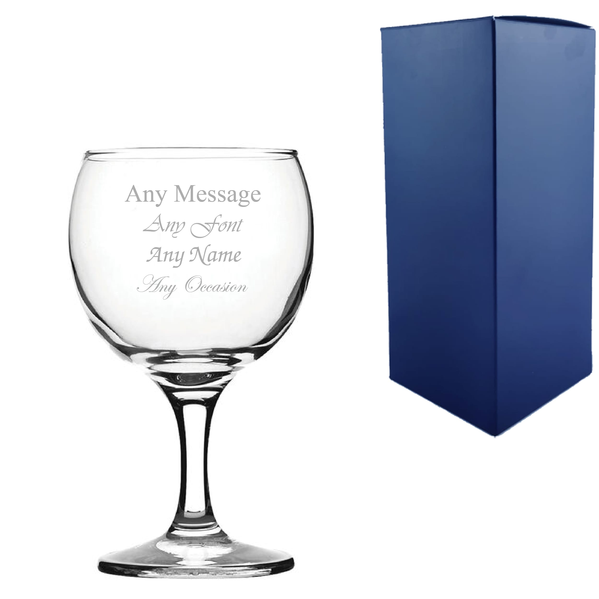 Uniqueful Personalised Engraved 8.7oz 258ml Paris Modern Any Message Wine Glass in Clear