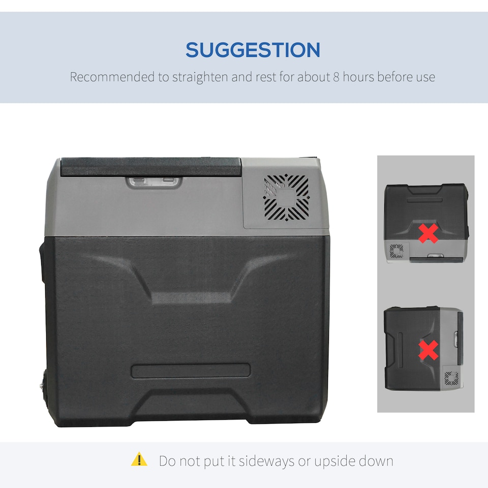 image 1 of HOMCOM Car Refrigerator, Portable 12, 24V 50L Compressor Fridge Freezer