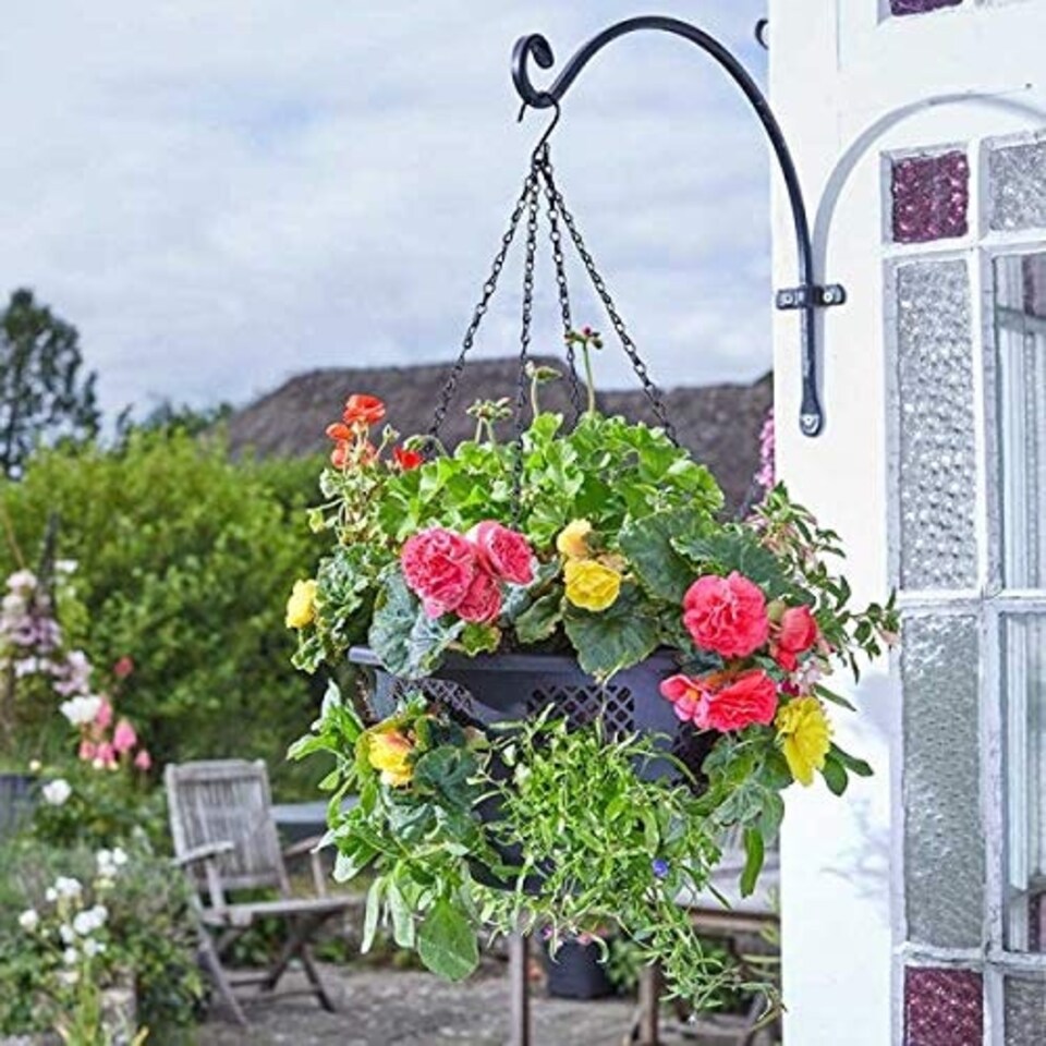 image 1 of Marco Paul Black Plastic Hanging Basket 15" Black
