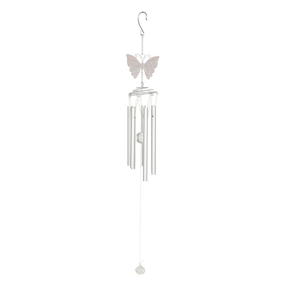 image 1 of Something Different Butterfly Windchime | White | White | 1