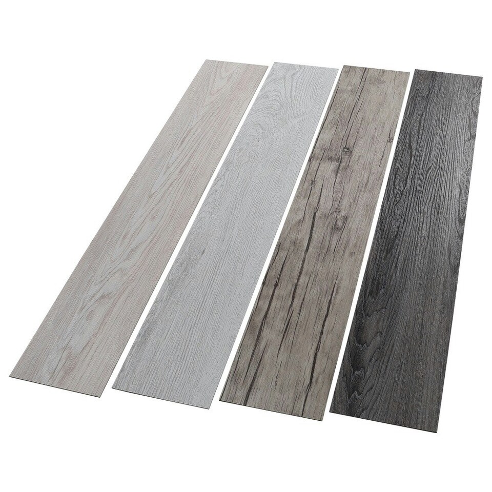 image 1 of Living and Home 21Pcs Rustic Style Wood Plank PVC Flooring - White 91.5 L x 15.2 Wcm | White