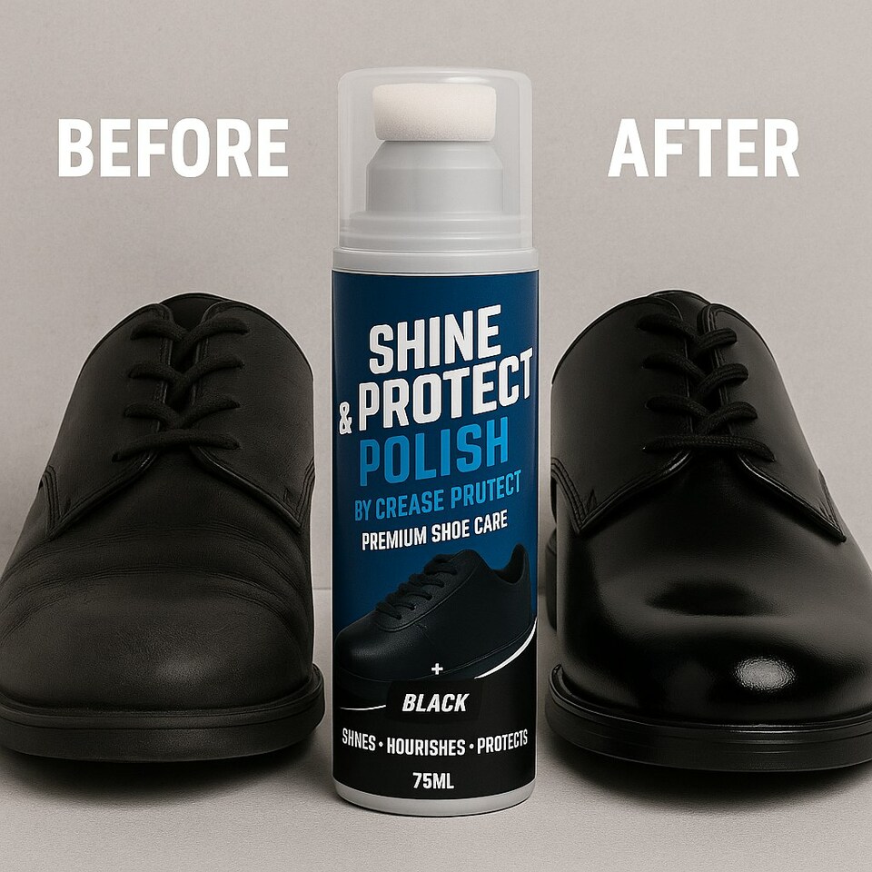 image 1 of Shine & Protect Shoe Polish - 75ml Liquid Shoe Polish - Black
