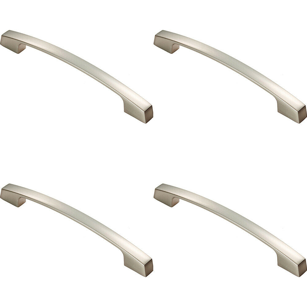 Loops 4x Curved Bridge Pull Handle 207 x 14mm 160mm Fixing Centres Polished Chrome