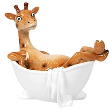 'Bathtime' Giraffe in Bath Tub Figurine Novelty Bathroom Decoration