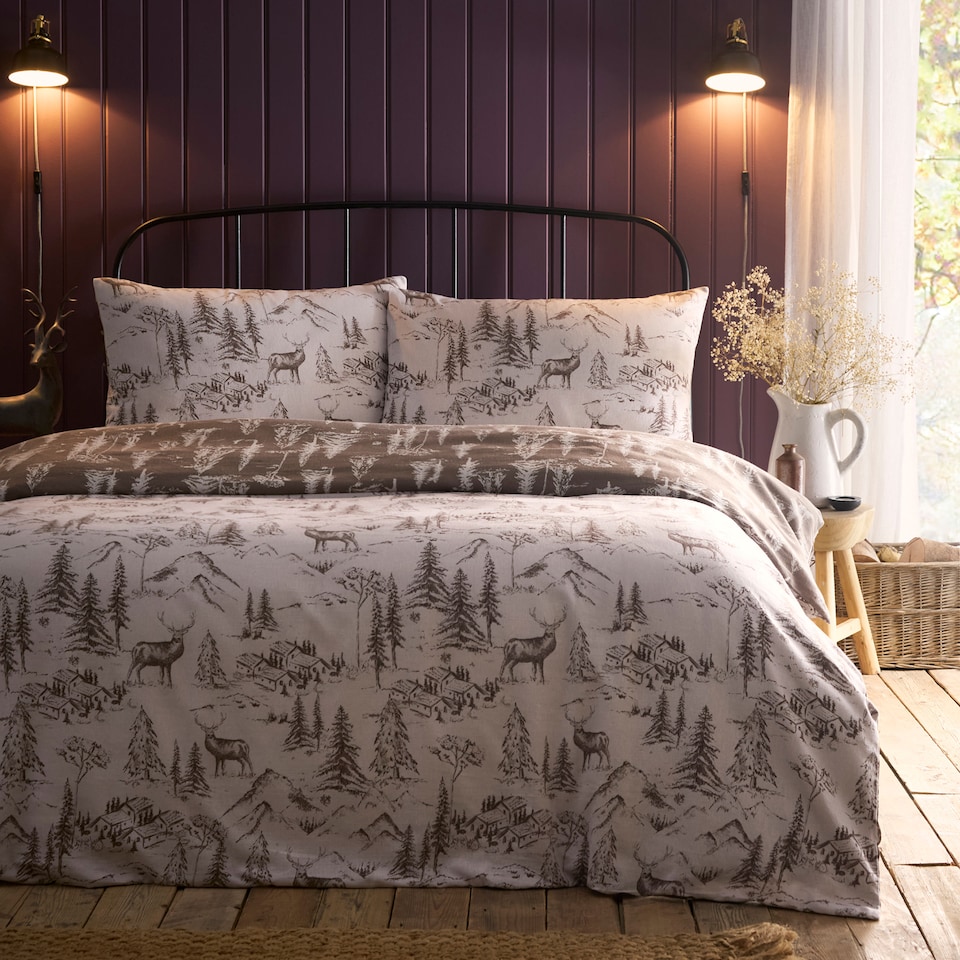 image 1 of D & D Alpine Stag Duvet Cover Set Natural