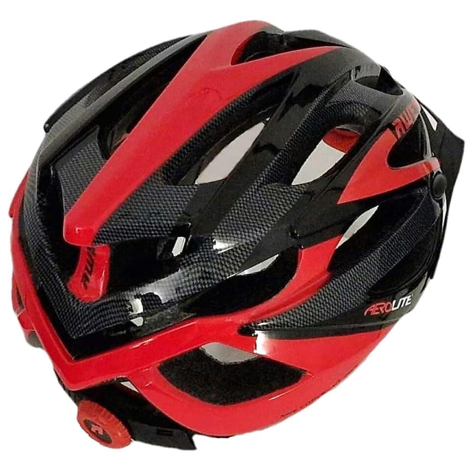 image 1 of AWE AweAeroLite In Mould Adult Bike Helmet Black/Red Large 58-61cm Crash Guarantee*