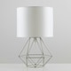 image 3 of ValueLights Modern Silver Metal Basket Cage Bed Side Table Lamp With White Fabric Shade